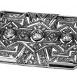 323. Broszka w stylu Art Deco z diamentami wykonana z wysokiej próby złota