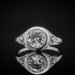 Dawny platynowy pierścionek z diamentem ~1.20ct, lata 20. XX w.