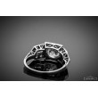 Platynowy pierścionek Art Deco z diamentem ok. 1.30ct i szafirami