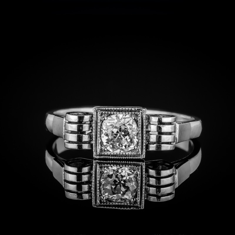 Dawny pierścionek Art Deco z diamentem ok. 0.57ct